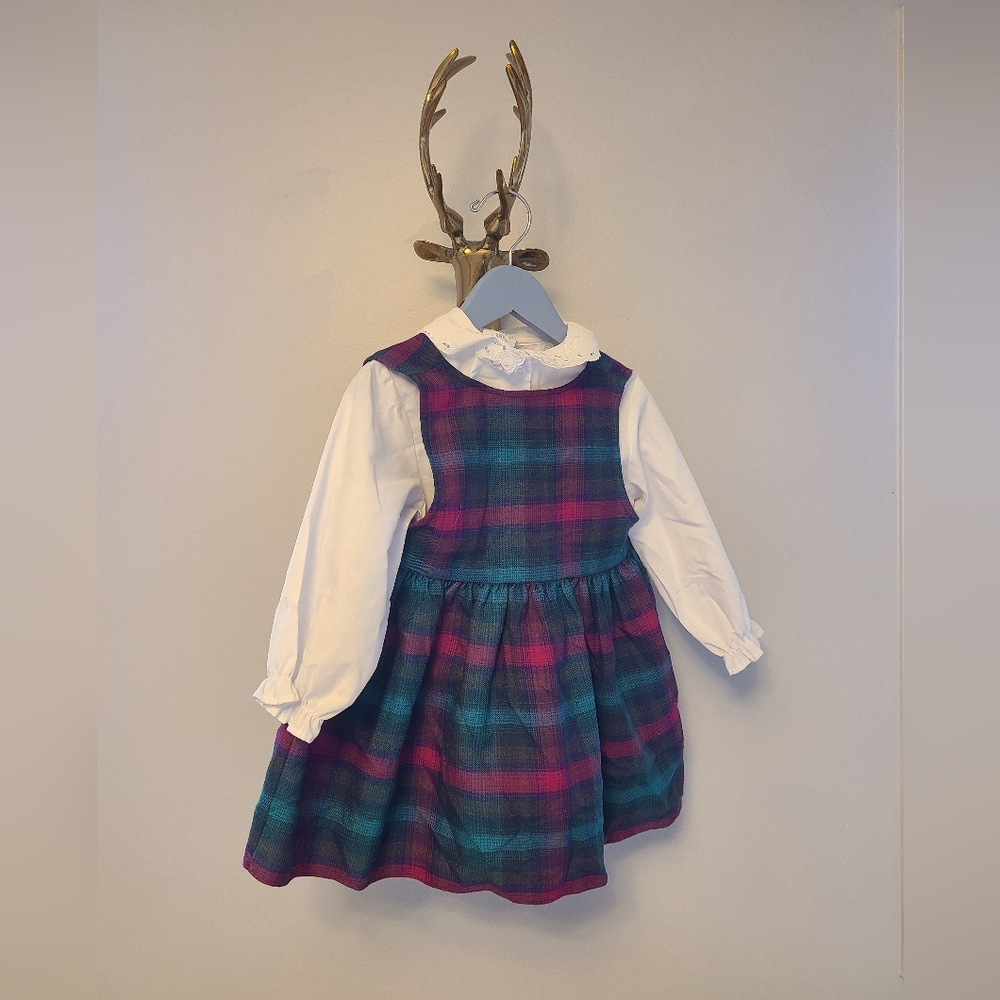Vintage Plaid Kids Dress